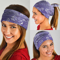 Hawaii Lavender Kapa Neck Gaiter Vintage 'Ohe Kāpala Motifs Mix Plumeria Leis LT7 - Polynesian Pride