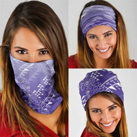 Hawaii Lavender Kapa Neck Gaiter Vintage 'Ohe Kāpala Motifs Mix Plumeria Leis LT7 - Polynesian Pride
