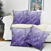 Hawaii Lavender Kapa Pillow Cover Vintage 'Ohe Kāpala Motifs Mix Plumeria Leis LT7 - Polynesian Pride