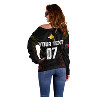 Personalised PNG Hunters Rugby Off Shoulder Sweater Motuan Style LT7 - Polynesian Pride