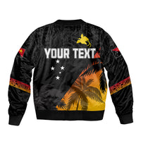 Personalised PNG Hunters Rugby Bomber Jacket Palm Trees Simple LT7 - Polynesian Pride