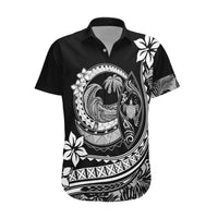 Polynesian Plumeria Hawaiian Shirt Ride The Waves - Black LT7 Black - Polynesian Pride