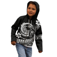 Polynesian Plumeria Kid Hoodie Ride The Waves - Black LT7 - Polynesian Pride