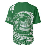 Polynesian Plumeria Baseball Jersey Ride The Waves - Green LT7 - Polynesian Pride