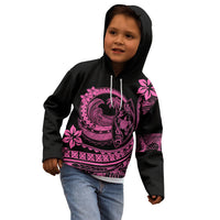 Polynesian Plumeria Kid Hoodie Ride The Waves - Pink LT7 - Polynesian Pride