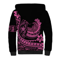 Polynesian Plumeria Sherpa Hoodie Ride The Waves - Pink LT7 - Polynesian Pride