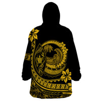 Polynesian Plumeria Wearable Blanket Hoodie Ride The Waves - Yellow LT7 - Polynesian Pride