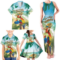 Aloha Hawaii It's 5 o'clock Somewhere Family Matching Tank Maxi Dress and Hawaiian Shirt - Polynesian Pride