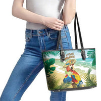 Aloha Hawaii It's 5 o'clock Somewhere Leather Tote Bag - Polynesian Pride