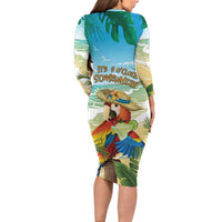 Aloha Hawaii It's 5 o'clock Somewhere Long Sleeve Bodycon Dress LT7 - Polynesian Pride