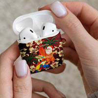 Crimson Red Tropical Christmas Hawaii Tapa AirPods Case Aloha Santa Drink Party - Polynesian Pride