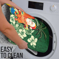 Moss Green Tropical Christmas Hawaii Tapa Bathroom Set Aloha Santa Drink Party - Polynesian Pride