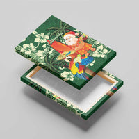 Moss Green Tropical Christmas Hawaii Tapa Canvas Wall Art Aloha Santa Drink Party - Polynesian Pride