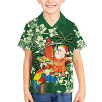 Moss Green Tropical Christmas Hawaii Tapa Hawaiian Shirt Aloha Santa Drink Party - Polynesian Pride