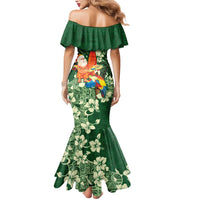 Moss Green Tropical Christmas Hawaii Tapa Mermaid Dress Aloha Santa Drink Party - Polynesian Pride