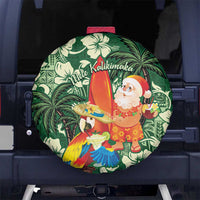 Moss Green Tropical Christmas Hawaii Tapa Spare Tire Cover Aloha Santa Drink Party - Polynesian Pride