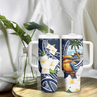 Hafa Adai Guam Tumbler With Handle Sihek Guam Kingfisher with Guasali LT7