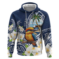 Hafa Adai Guam Zip Hoodie Sihek Guam Kingfisher with Guasali