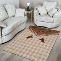 Aloha Hawaii Cowboys Paniolo Area Rug Beige Palaka - Polynesian Pride