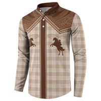 Aloha Hawaii Cowboys Paniolo Button Sweatshirt Beige Palaka - Polynesian Pride