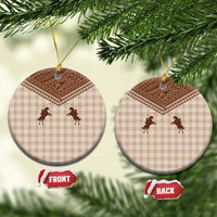 Aloha Hawaii Cowboys Paniolo Ceramic Ornament Beige Palaka - Polynesian Pride