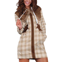 Aloha Hawaii Cowboys Paniolo Hoodie Dress Beige Palaka - Polynesian Pride