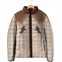 Aloha Hawaii Cowboys Paniolo Padded Jacket Beige Palaka - Polynesian Pride