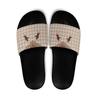 Aloha Hawaii Cowboys Paniolo Slide Sandals Beige Palaka - Polynesian Pride