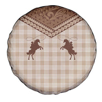 Aloha Hawaii Cowboys Paniolo Spare Tire Cover Beige Palaka - Polynesian Pride