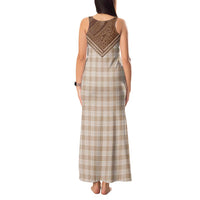 Aloha Hawaii Cowboys Paniolo Tank Maxi Dress Beige Palaka - Polynesian Pride
