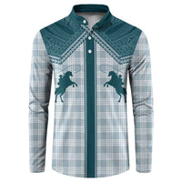 Aloha Hawaii Cowboys Paniolo Button Sweatshirt Teal Palaka - Polynesian Pride