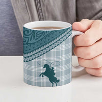 Aloha Hawaii Cowboys Paniolo Ceramic Mug Teal Palaka - Polynesian Pride