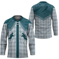 Aloha Hawaii Cowboys Paniolo Hockey Jersey Teal Palaka LT7 - Polynesian Pride