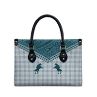 Aloha Hawaii Cowboys Paniolo Leather Bag Teal Palaka - Polynesian Pride