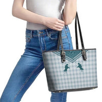 Aloha Hawaii Cowboys Paniolo Leather Tote Bag Teal Palaka - Polynesian Pride
