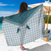 Aloha Hawaii Cowboys Paniolo Sarong Teal Palaka - Polynesian Pride