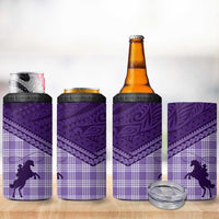 Aloha Hawaii Cowboys Paniolo 4 in 1 Can Cooler Tumbler Violet Palaka - Polynesian Pride