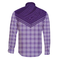 Aloha Hawaii Cowboys Paniolo Family Matching Off Shoulder Maxi Dress and Hawaiian Shirt Violet Palaka - Polynesian Pride