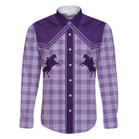 Aloha Hawaii Cowboys Paniolo Family Matching Puletasi and Hawaiian Shirt Violet Palaka - Polynesian Pride
