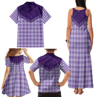 Aloha Hawaii Cowboys Paniolo Family Matching Tank Maxi Dress and Hawaiian Shirt Violet Palaka - Polynesian Pride