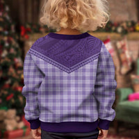 Aloha Hawaii Cowboys Paniolo Kid Ugly Christmas Sweater Violet Palaka - Polynesian Pride