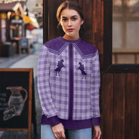 Aloha Hawaii Cowboys Paniolo Ugly Christmas Sweater Violet Palaka - Polynesian Pride