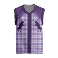 Aloha Hawaii Cowboys Paniolo Christmas Knitted V-Neck Vest Violet Palaka - Polynesian Pride