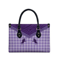 Aloha Hawaii Cowboys Paniolo Leather Bag Violet Palaka - Polynesian Pride