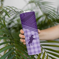 Aloha Hawaii Cowboys Paniolo Skinny Tumbler Violet Palaka - Polynesian Pride