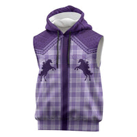 Aloha Hawaii Cowboys Paniolo Sleeveless Hoodie Violet Palaka - Polynesian Pride