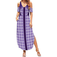 Aloha Hawaii Cowboys Paniolo Summer Maxi Dress Violet Palaka - Polynesian Pride