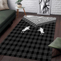 Aloha Hawaii Cowboys Paniolo Area Rug Black Palaka - Polynesian Pride