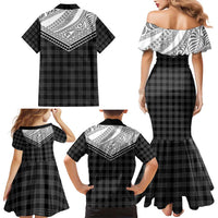 Aloha Hawaii Cowboys Paniolo Family Matching Mermaid Dress and Hawaiian Shirt Black Palaka - Polynesian Pride