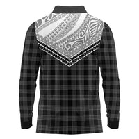 Aloha Hawaii Cowboys Paniolo Long Sleeve Polo Shirt Black Palaka - Polynesian Pride